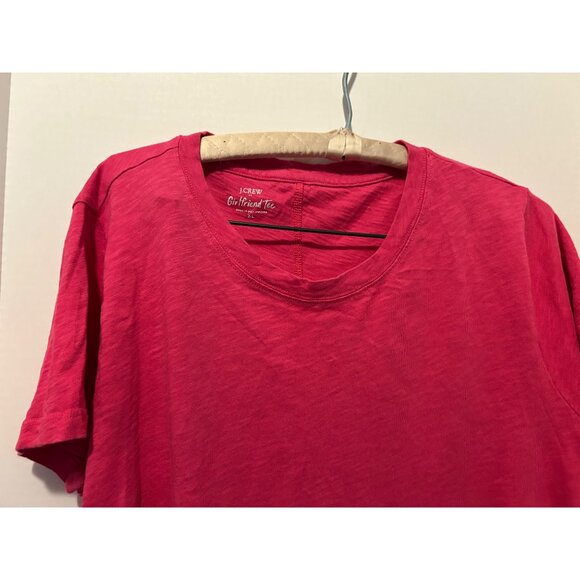 J.CREW Women's Short-Sleeve Girlfriend Crewneck Tee Size XL in Pink - Picture 7 of 8